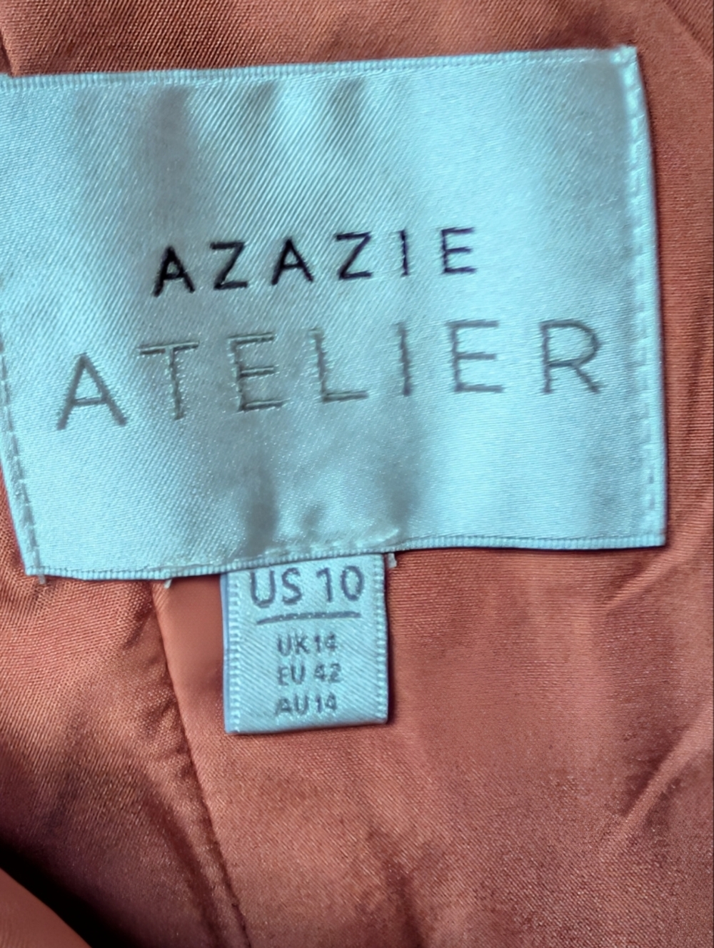NWT Azazie Jianna Flutter Sleeves Maxi Dress in Rust - Picture 9 of 16